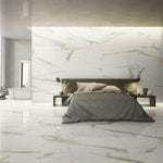 12x24 Virello Calacatta Lucido Polished Marble Look Porcelain Tile 12x24 Virello Calacatta Lucido Polished Marble Look Porcelain Tile - American Tile Depot