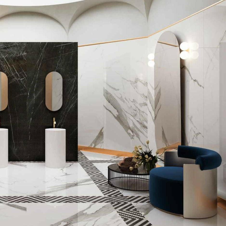 12x24 Virello Statuario Soft Matte Marble Look Porcelain Tile 12x24 Virello Statuario Soft Matte Marble Look Porcelain Tile - American Tile Depot