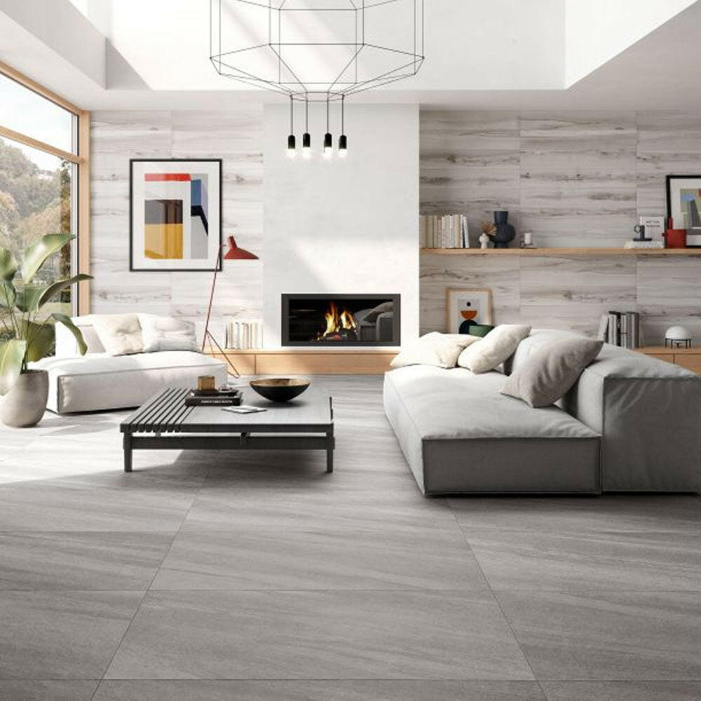 12x24 Virethra Quarzite Grey Matte Limestone Look Porcelain Tile 12x24 Virethra Quarzite Grey Matte Limestone Look Porcelain Tile - American Tile Depot