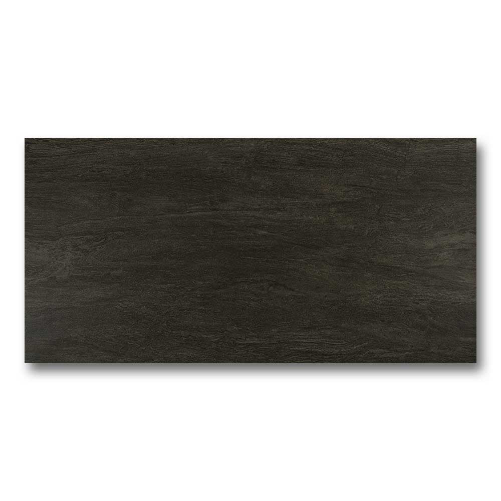 12x24 Vivo Black Natural Travertine Look Porcelain Tile