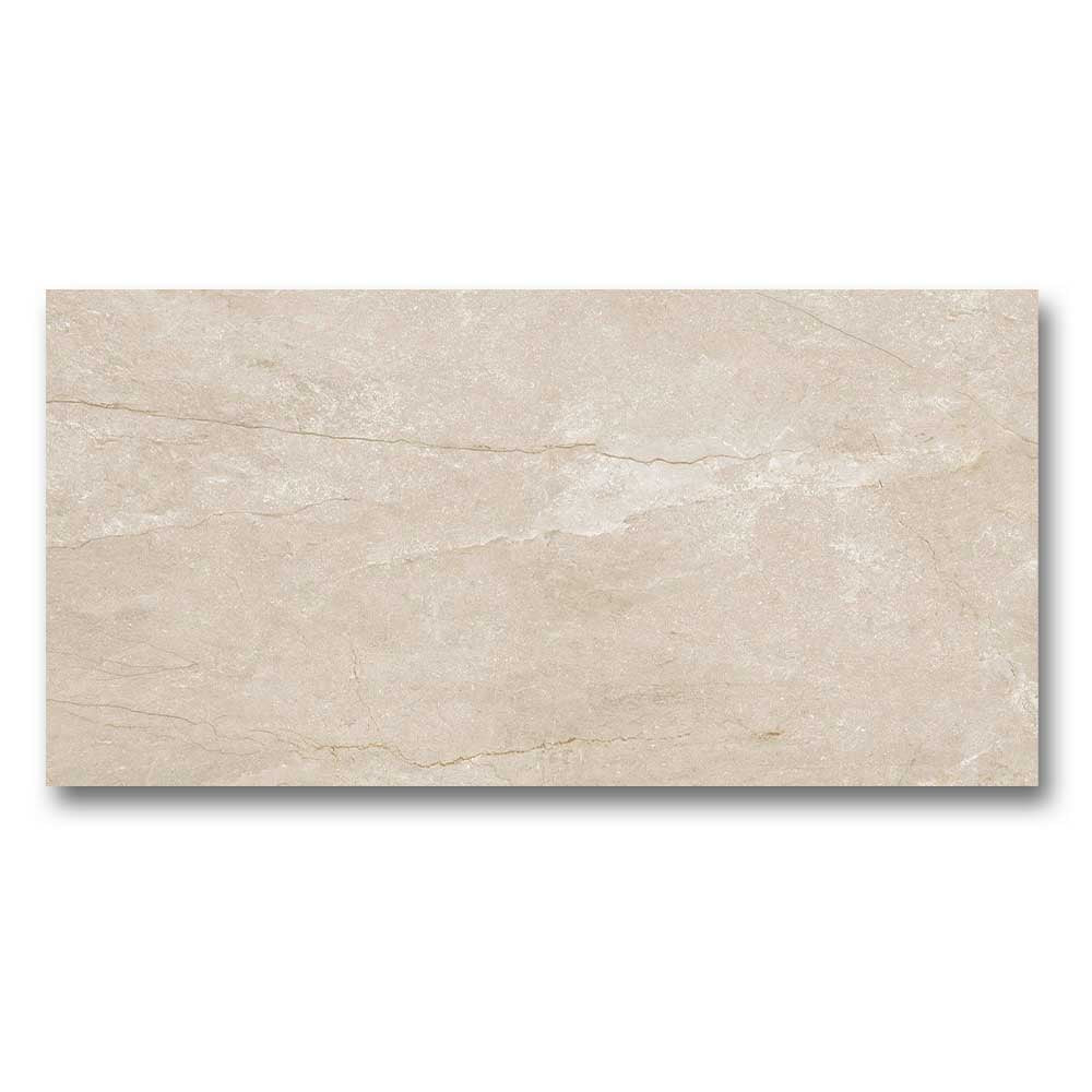 12x24 Wells Crema Polished Marble Look Porcelain Tile