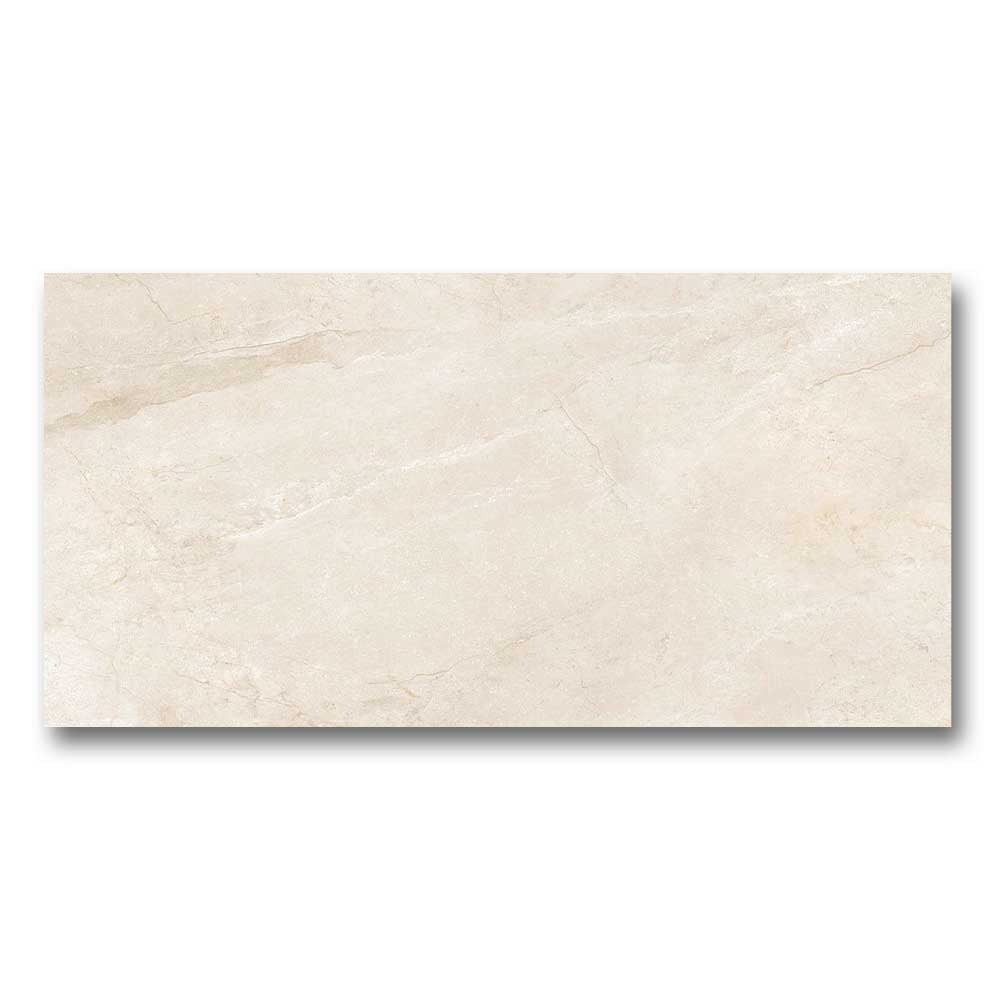 12x24 Wells Ivory Polished Marble Look Porcelain Tile