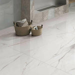 12x24 Nuvio Toscano Statuario Marble Look Polished Porcelain Tile-American Tile Depot