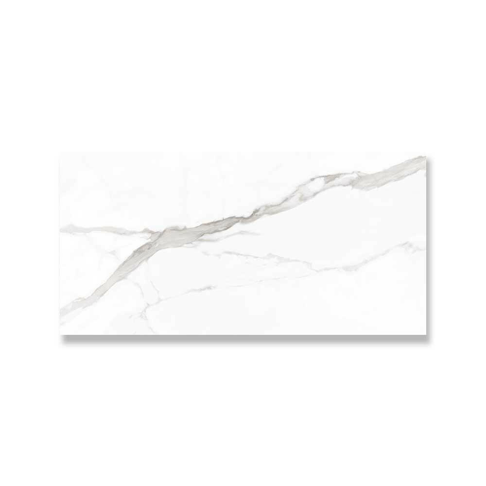 12x24 Nuvio Toscano Statuario Marble Look Polished Porcelain Tile-American Tile Depot