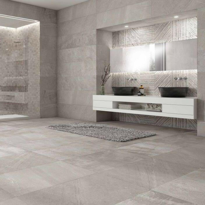 12x25 Sandrya Grey Lappato Stone Look Polished Porcelain Tile 12x25 Sandrya Grey Lappato Stone Look Polished Porcelain Tile - American Tile Depot
