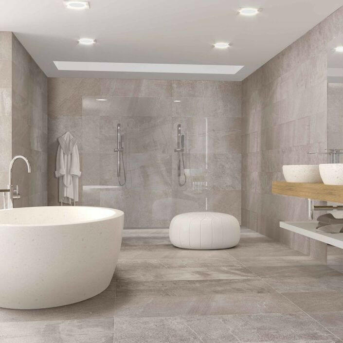 12x25 Sandrya Grey Lappato Stone Look Polished Porcelain Tile 12x25 Sandrya Grey Lappato Stone Look Polished Porcelain Tile - American Tile Depot