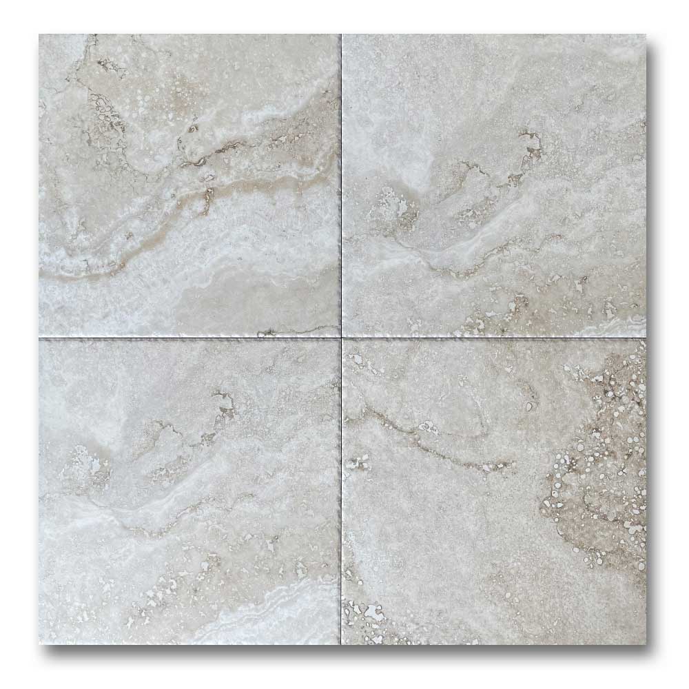 13x13 Saturnia Bianco Matte Travertine Look Porcelain Tile