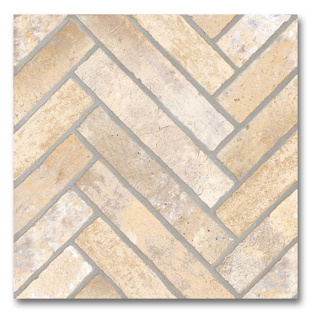 13x13 Sestino Crema Matte Brick Look Porcelain Tile