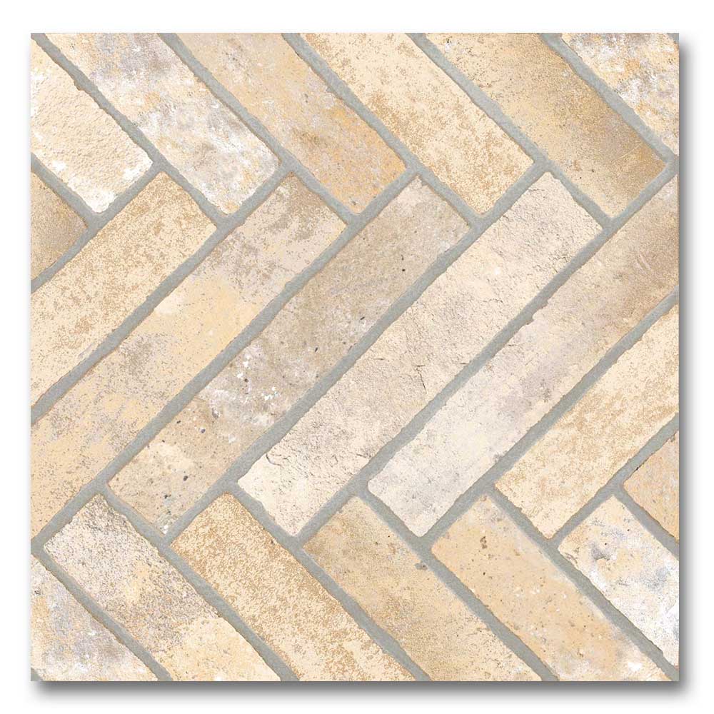 13x13 Sestino Crema Matte Brick Look Porcelain Tile