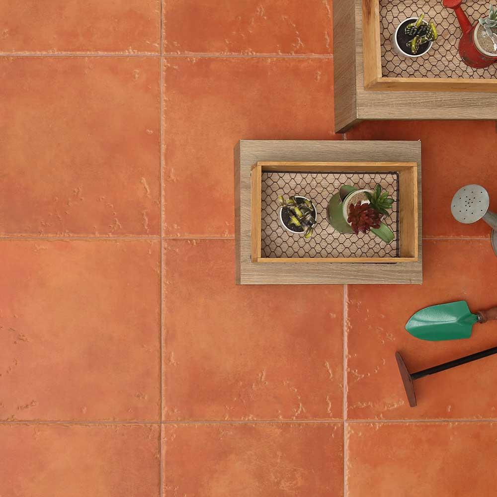 16x16 Acropolis Rosso Matte Terracotta Look Ceramic Tile 16x16 Acropolis Rosso Matte Terracotta Look Ceramic Tile - American Tile Depot