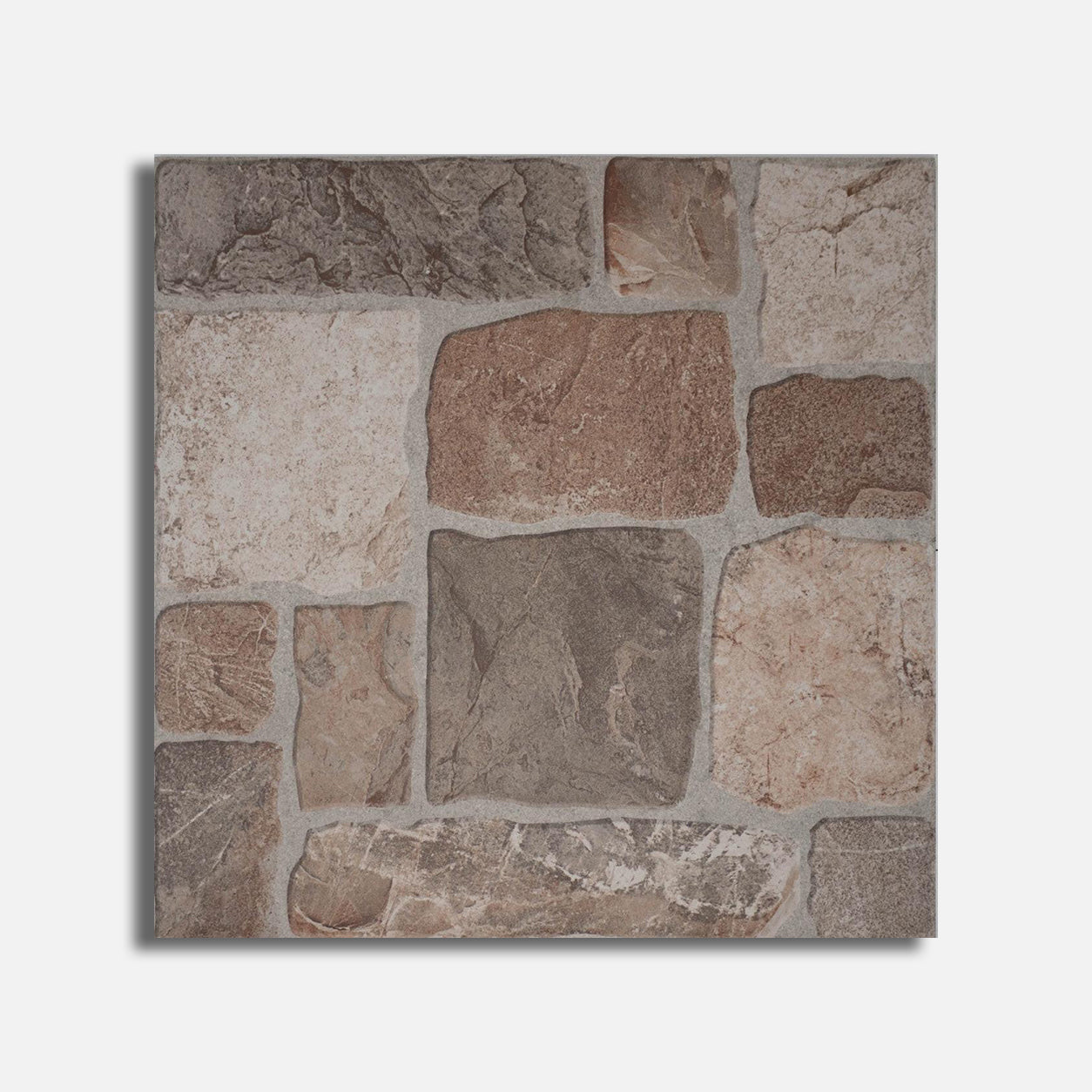 16x16 Castrum Brown Matte Flagstone Look Ceramic Tile - American Tile Depot