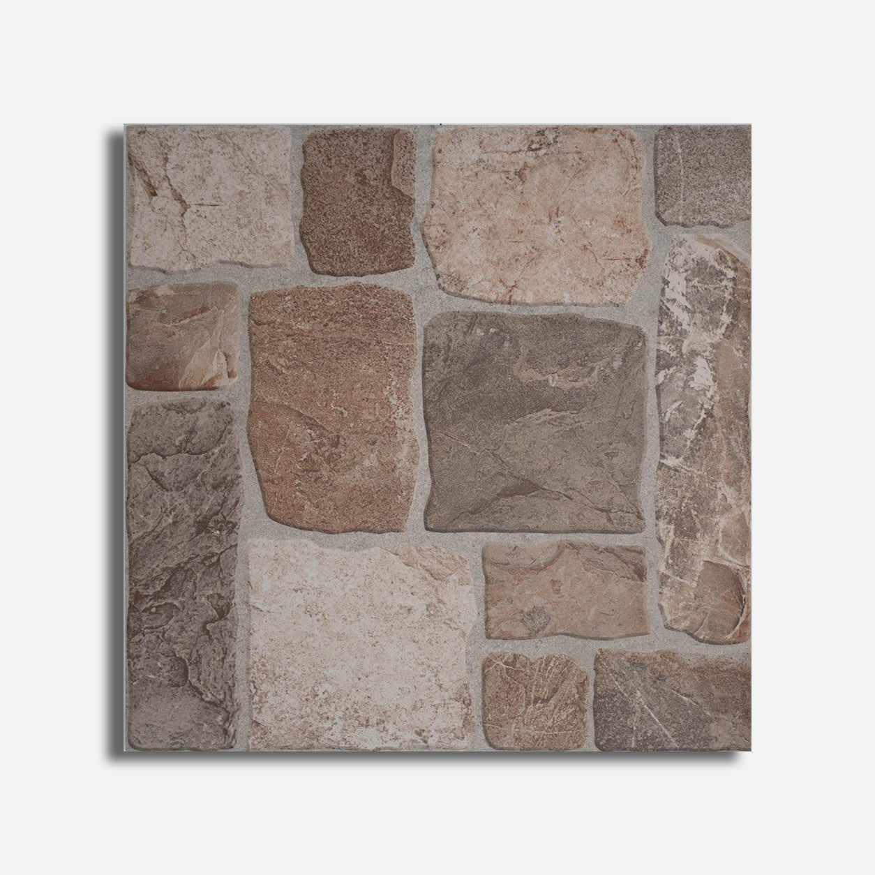 16x16 Castrum Brown Matte Flagstone Look Ceramic Tile - American Tile Depot