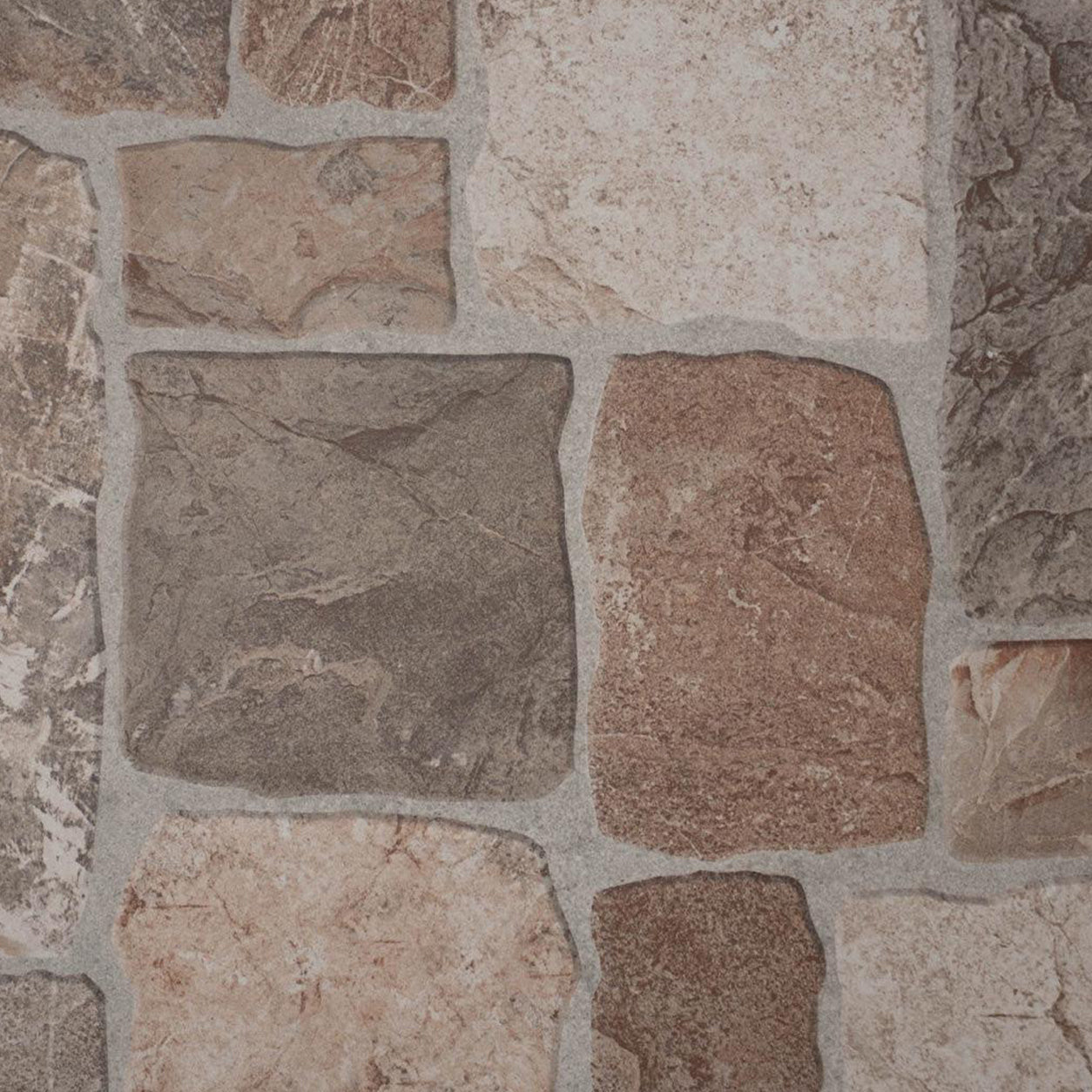 16x16 Castrum Brown Matte Flagstone Look Ceramic Tile - American Tile Depot