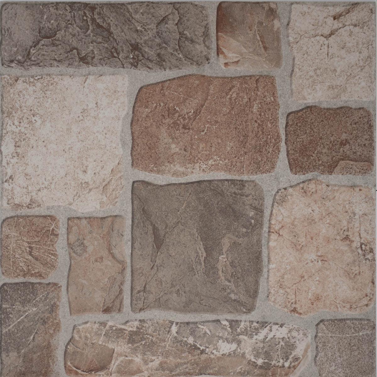 16x16 Castrum Brown Matte Flagstone Look Ceramic Tile 16x16 Castrum Brown Matte Flagstone Look Ceramic Tile - American Tile Depot