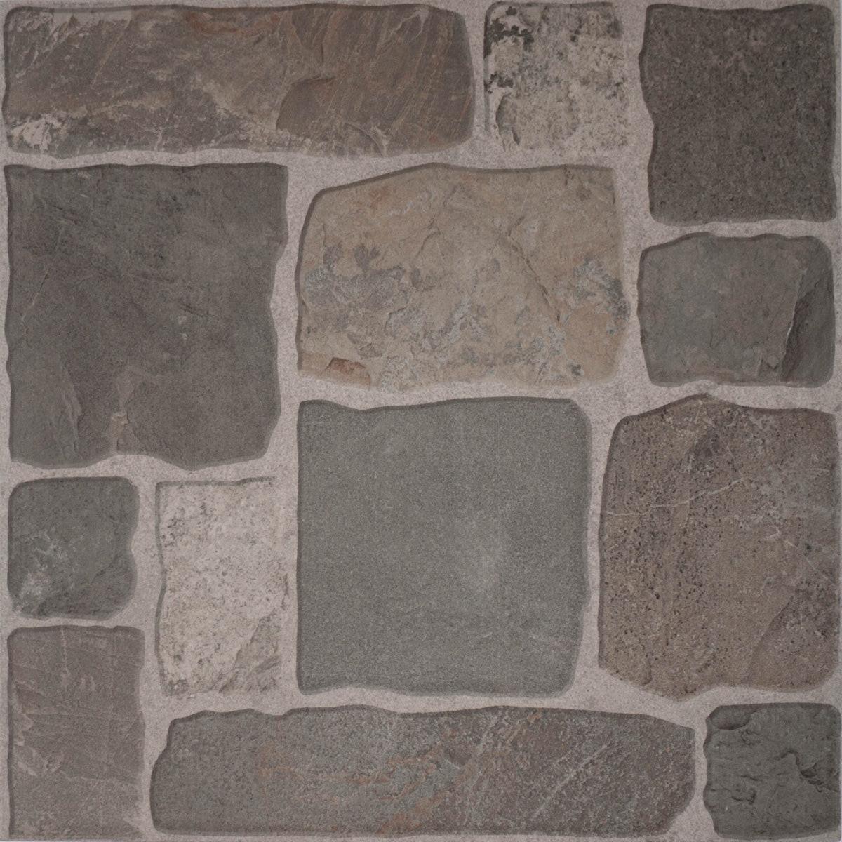 16x16 Castrum Grey Matte Flagstone Look Ceramic Tile 16x16 Castrum Grey Matte Flagstone Look Ceramic Tile - American Tile Depot