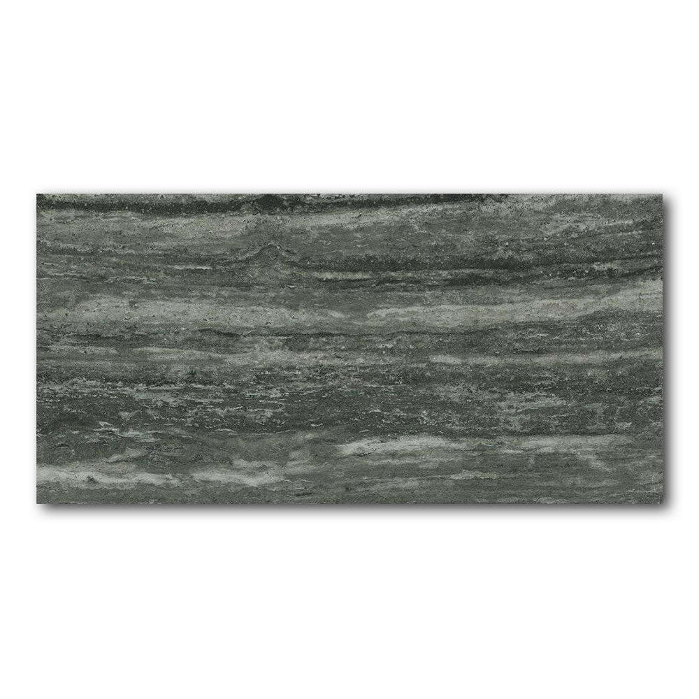 16x32 Vorix Black Glossy Travertine Look Porcelain Tile 16x32 Vorix Black Glossy Travertine Look Porcelain Tile - American Tile Depot