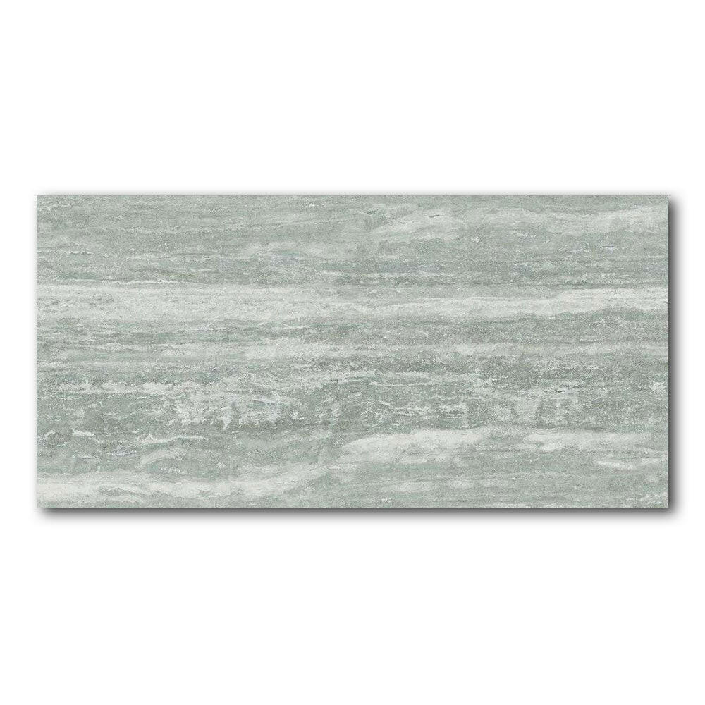 16x32 Vorix Grey Glossy Travertine Look Porcelain Tile 16x32 Vorix Grey Glossy Travertine Look Porcelain Tile - American Tile Depot