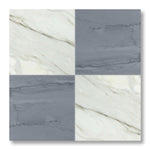 18x18 Checkerboard Tile - Bardiglio Imperiale & Calacatta Gold Polished Marble - American Tile Depot