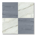 18x18 Checkerboard Tile - Bardiglio Imperiale & Calacatta Gold Honed Marble - American Tile Depot
