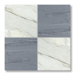 12x12 Checkerboard Tile - Bardiglio Imperiale & Calacatta Gold Polished Marble - American Tile Depot