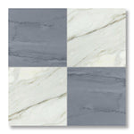 12x12 Checkerboard Tile - Bardiglio Imperiale & Calacatta Gold Polished Marble - American Tile Depot