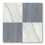 18x18 Checkerboard Tile - Bardiglio Imperiale & Calacatta Gold Polished Marble - American Tile Depot