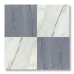 12x12 Checkerboard Tile - Bardiglio Imperiale & Calacatta Gold Polished Marble - American Tile Depot
