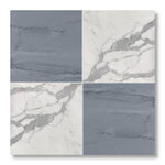 18x18 Checkerboard Tile - Bardiglio Imperiale & Italian Statuary Honed Marble - American Tile Depot