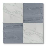 18x18 Checkerboard Tile - Bardiglio Imperiale & Asian Statuary Polished Marble - American Tile Depot
