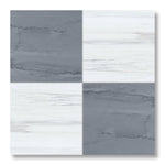 18x18 Checkerboard Tile - Bardiglio Imperiale & Bianco Dolomite Polished Marble - American Tile Depot