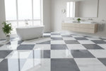 18x18 Checkerboard Tile - Bardiglio Imperiale & Bianco Dolomite Honed Marble 18x18 Checkerboard Tile - Bardiglio Imperiale & Bianco Dolomite Honed Marble - American Tile Depot