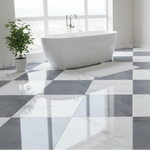 18x18 Checkerboard Tile - Bardiglio Imperiale & Bianco Dolomite Polished Marble - American Tile Depot
