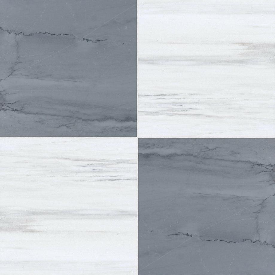 18x18 Checkerboard Tile - Bardiglio Imperiale & Bianco Dolomite Polished Marble 18x18 Checkerboard Tile - Bardiglio Imperiale & Bianco Dolomite Polished Marble - American Tile Depot