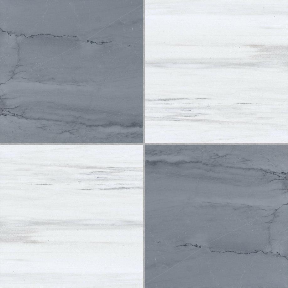 18x18 Checkerboard Tile - Bardiglio Imperiale & Bianco Dolomite Polished Marble 18x18 Checkerboard Tile - Bardiglio Imperiale & Bianco Dolomite Polished Marble - American Tile Depot