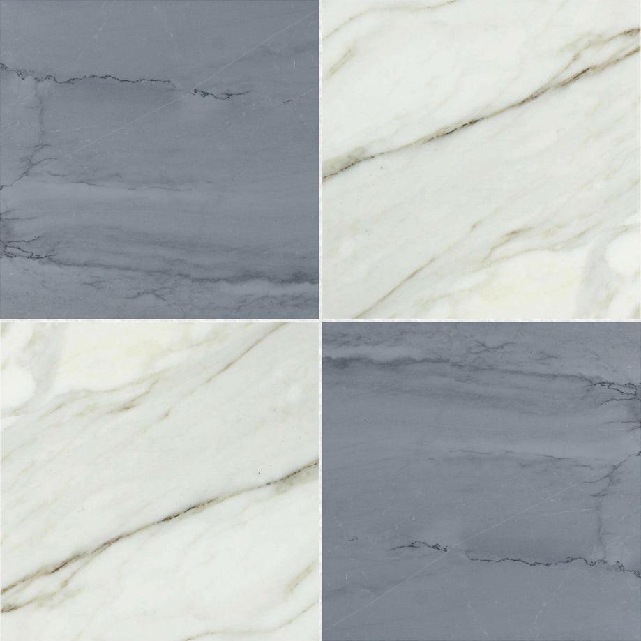 18x18 Checkerboard Tile - Bardiglio Imperiale & Calacatta Gold Honed Marble 18x18 Checkerboard Tile - Bardiglio Imperiale & Calacatta Gold Honed Marble - American Tile Depot