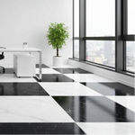 18x18 Checkerboard Tile - Black Marquina & Asian Statuary Polished Marble - American Tile Depot