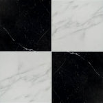18x18 Checkerboard Tile - Black Marquina & Asian Statuary Honed Marble 18x18 Checkerboard Tile - Black Marquina & Asian Statuary Honed Marble - American Tile Depot