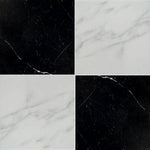 18x18 Checkerboard Tile - Black Marquina & Asian Statuary Polished Marble 18x18 Checkerboard Tile - Black Marquina & Asian Statuary Polished Marble - American Tile Depot