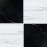 18x18 Checkerboard Tile - Black Marquina & Bianco Dolomite Honed Marble 18x18 Checkerboard Tile - Black Marquina & Bianco Dolomite Honed Marble - American Tile Depot