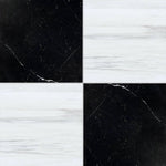 18x18 Checkerboard Tile - Black Marquina & Bianco Dolomite Polished Marble 18x18 Checkerboard Tile - Black Marquina & Bianco Dolomite Polished Marble - American Tile Depot