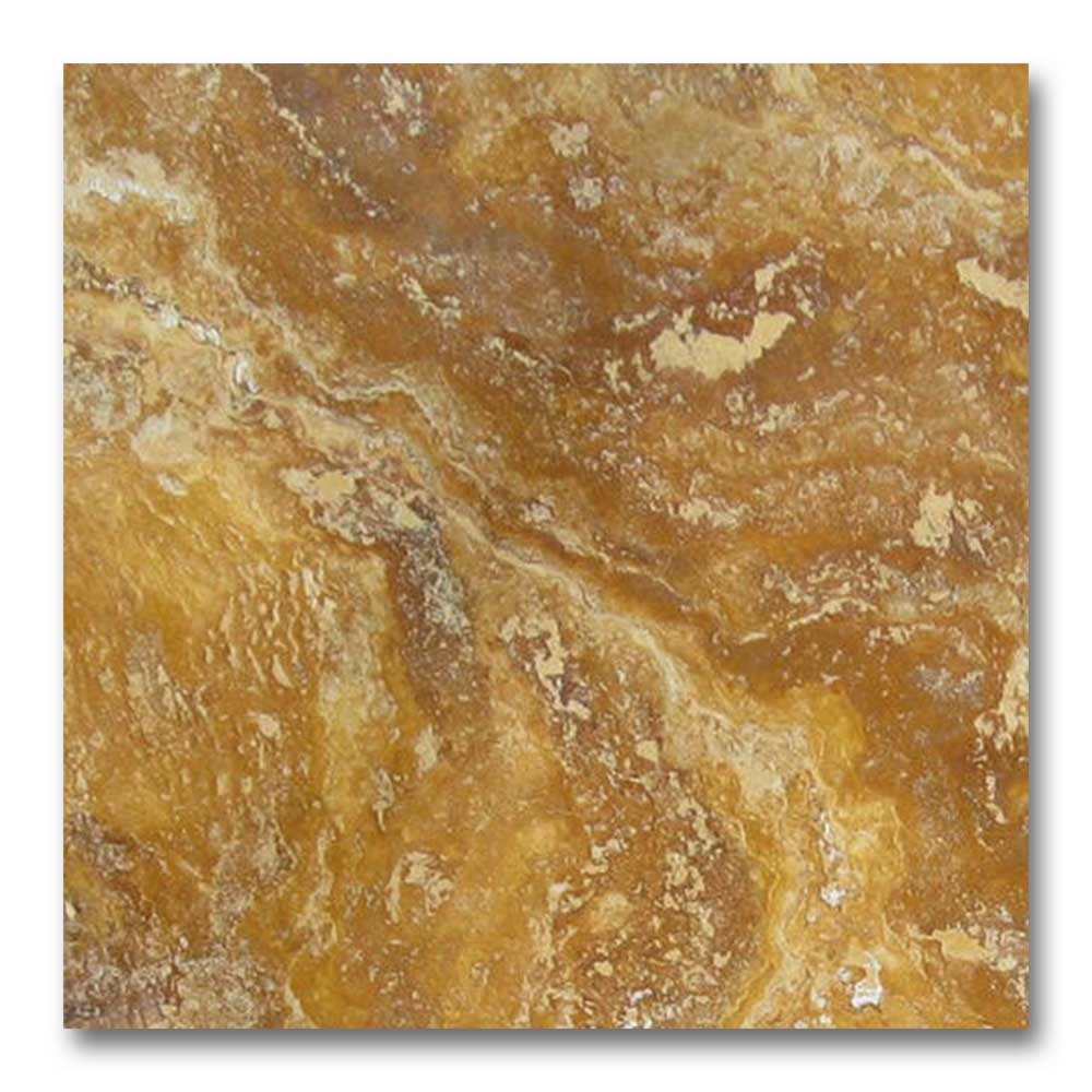 18x18 Gold / Yellow Travertine Filled & Honed Tile