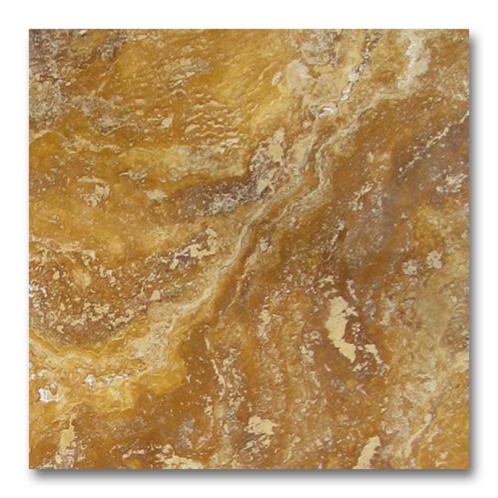 18x18 Gold / Yellow Travertine Filled & Honed Tile