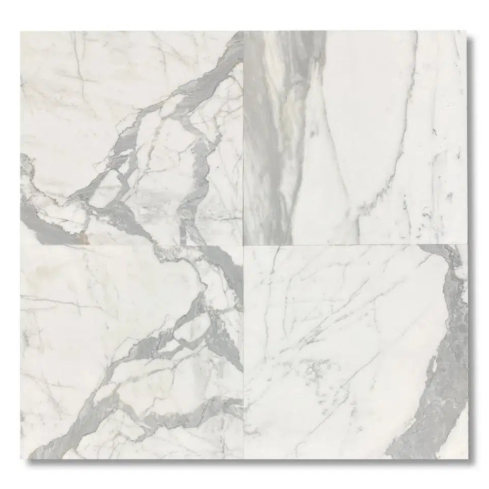 18x18 Italian Statuary White Marble Polished Tile 18x18 Italian Statuary White Marble Polished Tile - American Tile Depot