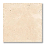 18x18 Ivory Travertine Unfilled, Brushed & Chiseled Tile - American Tile Depot