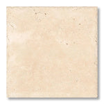 18x18 Ivory Travertine Unfilled, Brushed & Chiseled Tile - American Tile Depot