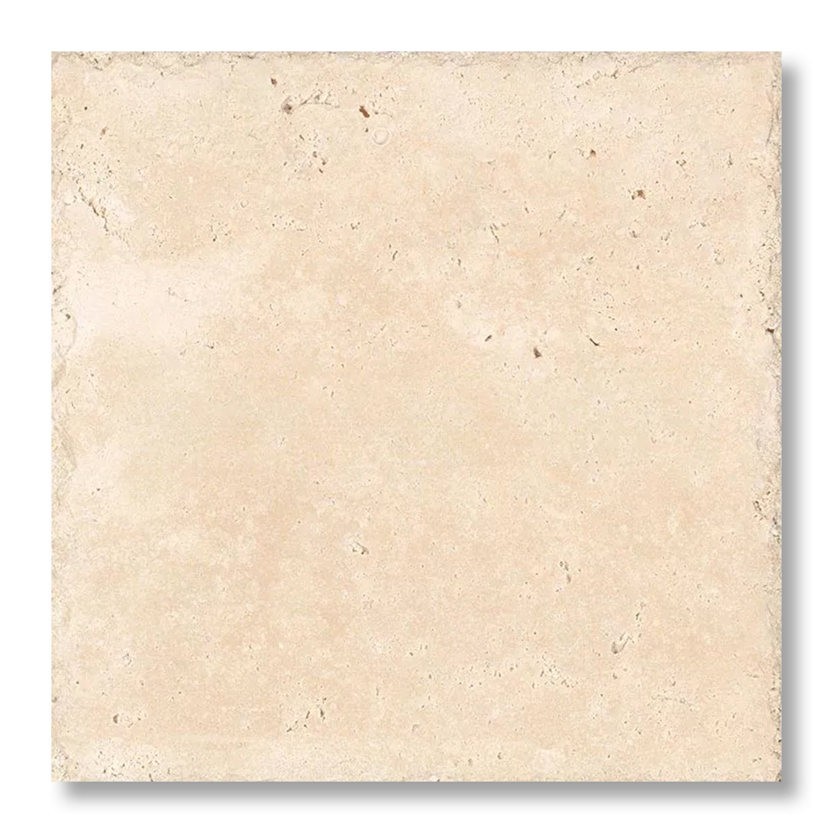 18x18 Ivory Travertine Unfilled, Brushed & Chiseled Tile - American Tile Depot