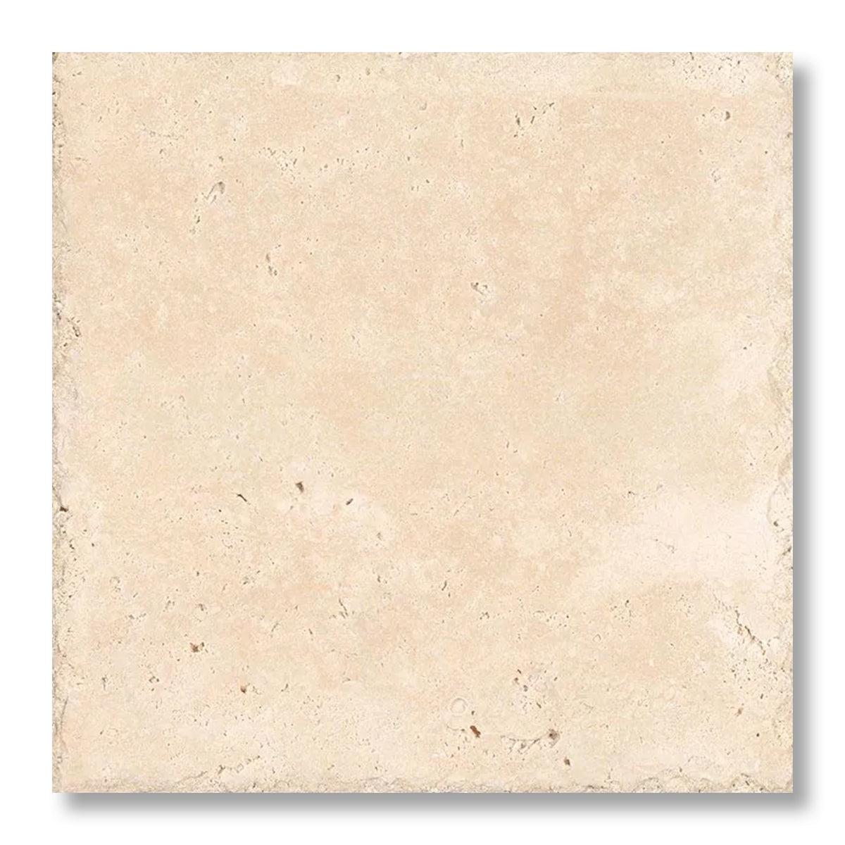 18x18 Ivory Travertine Unfilled, Brushed & Chiseled Tile - American Tile Depot