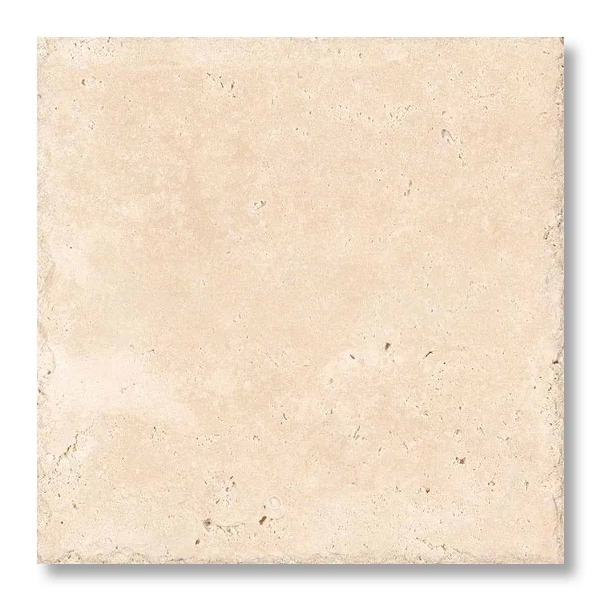 18x18 Ivory Travertine Unfilled, Brushed & Chiseled Tile - American Tile Depot