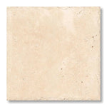 18x18 Ivory Travertine Unfilled, Brushed & Chiseled Tile - American Tile Depot