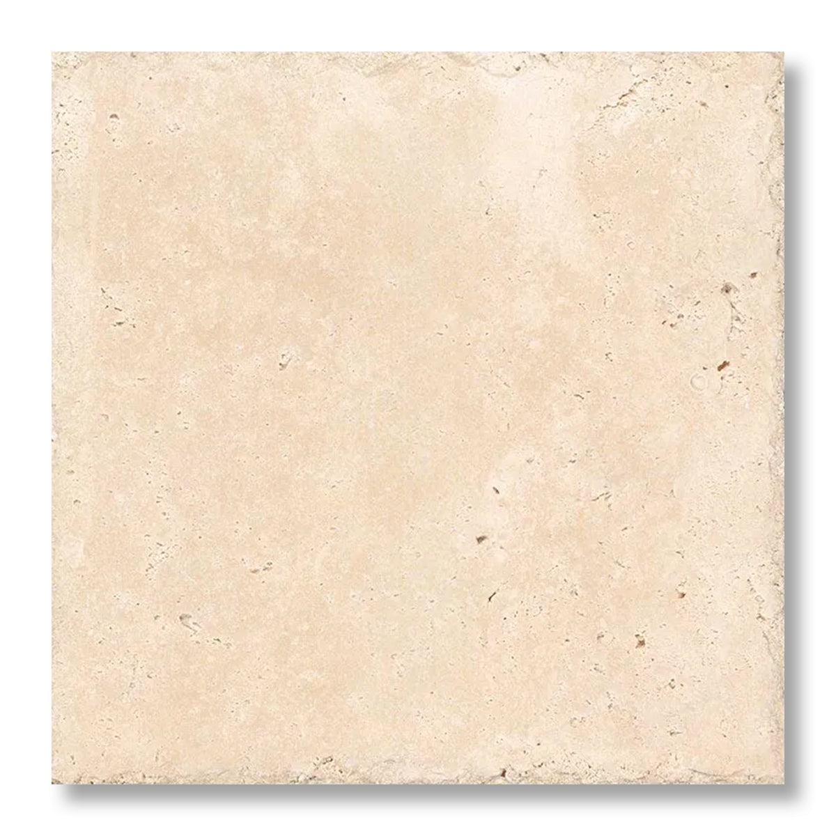 18x18 Ivory Travertine Unfilled, Brushed & Chiseled Tile - American Tile Depot